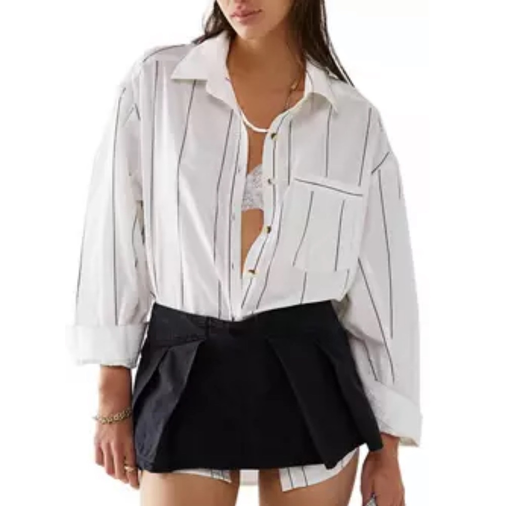 We the Free - Free People Happy Hour Stripe Top in White Combo - Picture 2 of 6